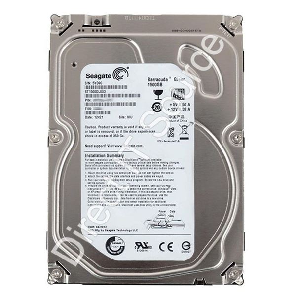 Seagate ST1500DL003 - 1.5TB 5.9K SATA 6.0Gbps 3.5" 64MB Cache Hard Drive