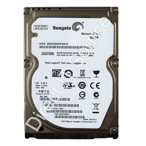 Seagate ST160LT007 - 160GB 7.2K SATA 3.0Gbps 2.5" 16MB Cache Hard Drive