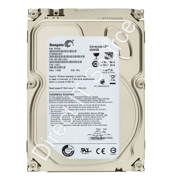 Seagate ST2000DL001 - 2TB 5.9K SATA 3.0Gbps 3.5" 32MB Cache Hard Drive