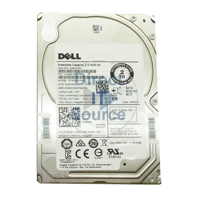 ST2000NX0453 Seagate - 2TB 7.2K SAS 2.5" Cache Hard Drive