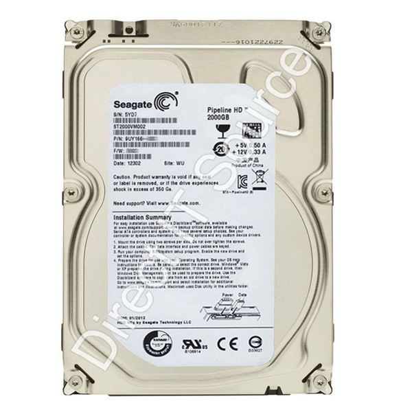 Seagate ST2000VM002 - 2TB 5.9K SATA 3.0Gbps 3.5" 64MB Cache Hard Drive