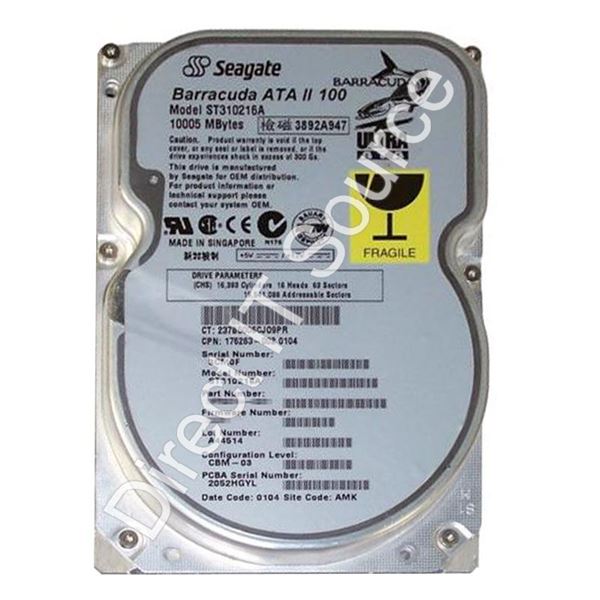 Seagate ST310216A - 10.20GB 7.2K Ultra-ATA/100 3.5" 2MB Cache Hard Drive