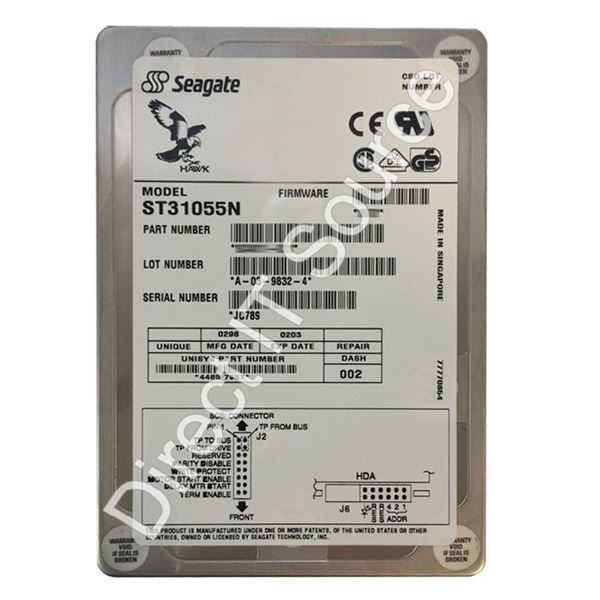 Seagate ST31055N - 1.06GB 5.4K 50-PIN Ultra SCSI 3.5" 512KB Cache Hard Drive