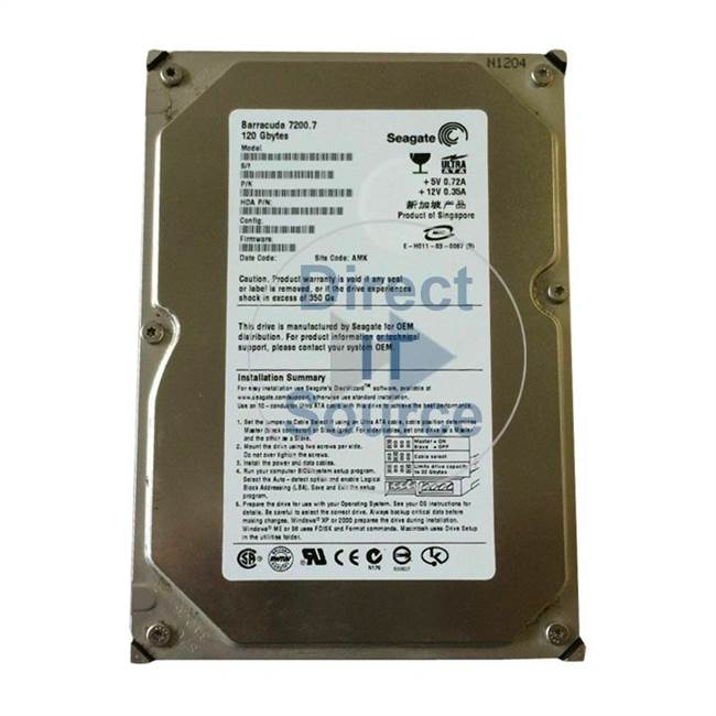 Seagate ST3120022A-RK - Barracuda 7200.7 120GB 7200RPM 3.5Inch IDE 2MB Hard Drive