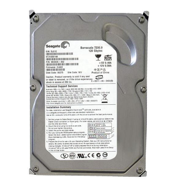 Seagate ST3120814A - 120GB 7.2K Ultra-ATA/100 3.5" 8MB Cache Hard Drive