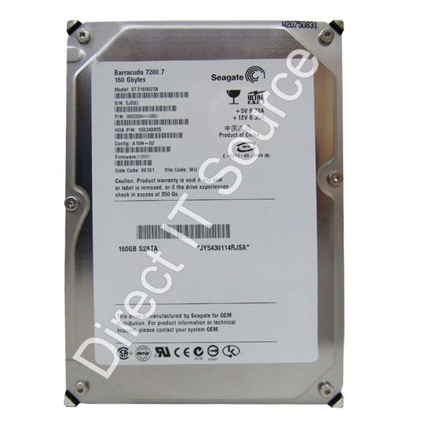 Seagate ST3160023A - 160GB 7.2K ATA/100 3.5" 8MB Cache Hard Drive