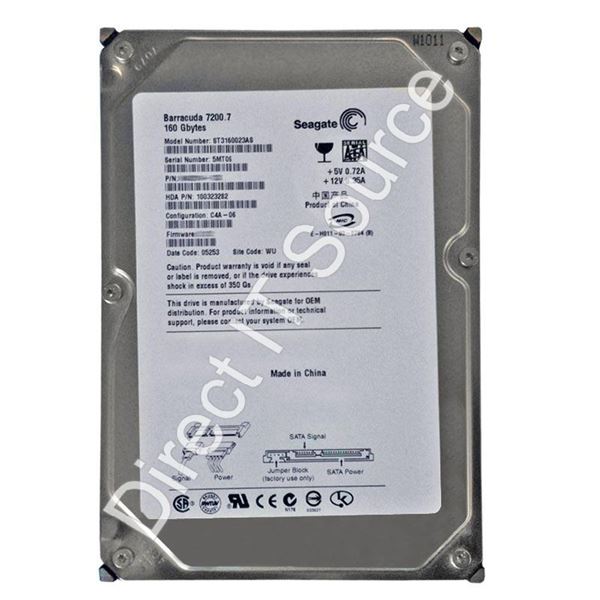 Seagate ST3160023AS - 160GB 7.2K SATA 1.5Gbps 3.5" 8MB Cache Hard Drive