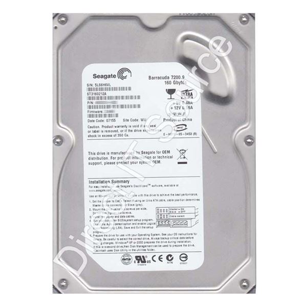 Seagate ST3160212A - 160GB 7.2K Ultra-ATA/100 3.5" 2MB Cache Hard Drive