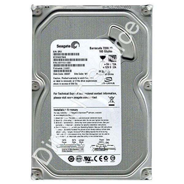 Seagate ST3160215AS - 160GB 7.2K SATA 3.0Gbps 3.5" 2MB Cache Hard Drive