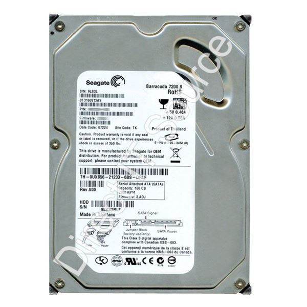 Seagate ST3160812AS - 160GB 7.2K SATA 3.0Gbps 3.5" 8MB Cache Hard Drive