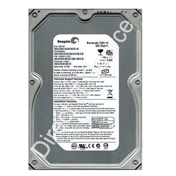 Seagate ST3200820A - 200GB 7.2K Ultra-ATA/100 3.5" 8MB Cache Hard Drive