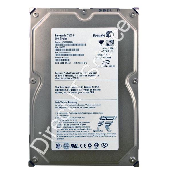 Seagate ST3200826AS - 200GB 7.2K SATA 1.5Gbps 3.5" 8MB Cache Hard Drive