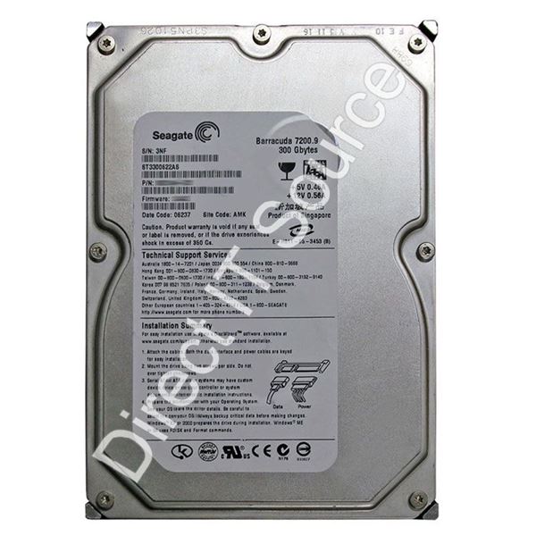 Seagate ST3300622AS - 300GB 7.2K SATA 3.0Gbps 3.5" 16MB Cache Hard Drive