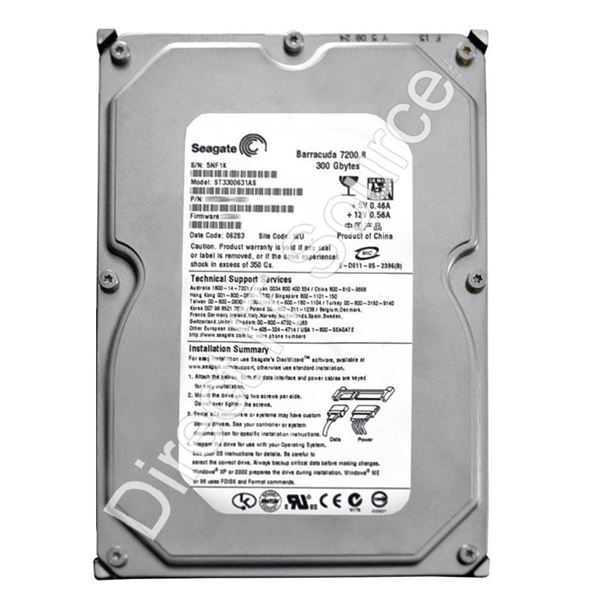 Seagate ST3300631AS - 300GB 7.2K SATA 1.5Gbps 3.5" 16MB Cache Hard Drive