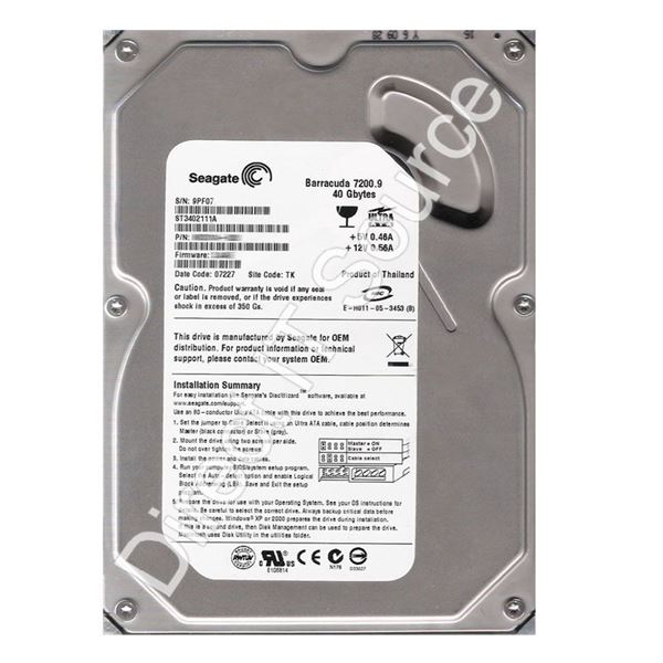 Seagate ST3402111A - 40GB 7.2K Ultra-ATA/100 3.5" 2MB Cache Hard Drive