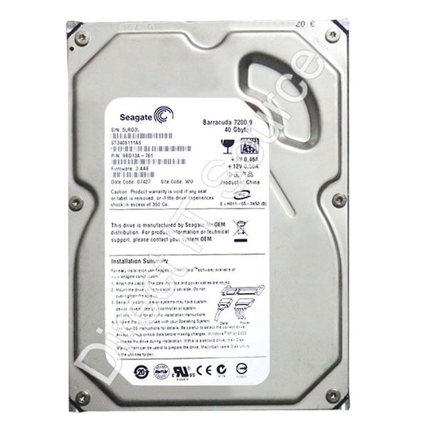 Seagate ST3408111AS - 40GB 7.2K SATA 3.5" 2MB Cache Hard Drive