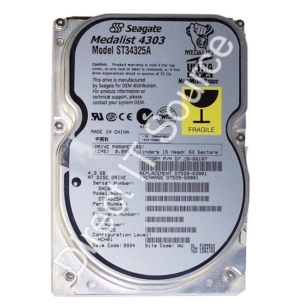 Seagate ST34325A - 4.3GB 5.4K Ultra-ATA/66 3.5" Hard Drive