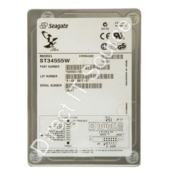 Seagate ST34555W - 4.5GB 7.2K 68-PIN Ultra Wide SCSI 3.5" 512KB Cache Hard Drive