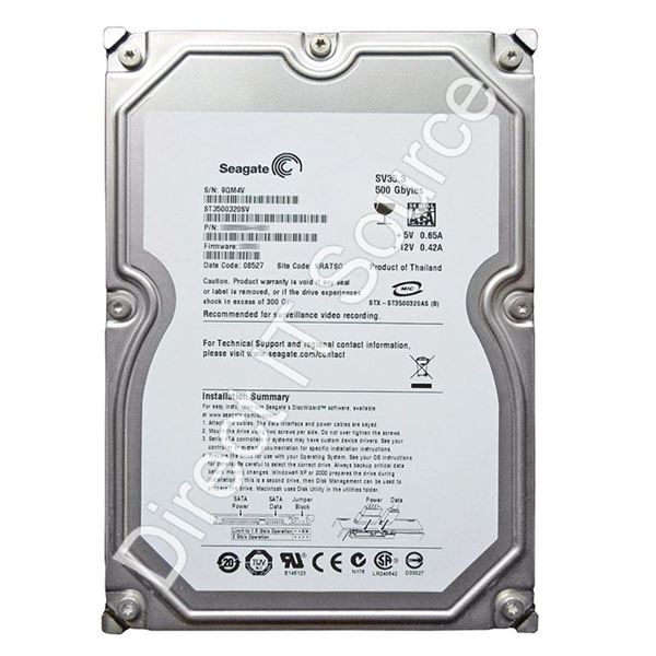 Seagate ST3500320SV - 500GB 7.2K SATA 3.0Gbps 3.5" 32MB Cache Hard Drive