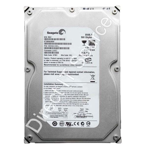 Seagate ST3500630SV - 500GB 7.2K SATA 3.0Gbps 3.5" 16MB Cache Hard Drive