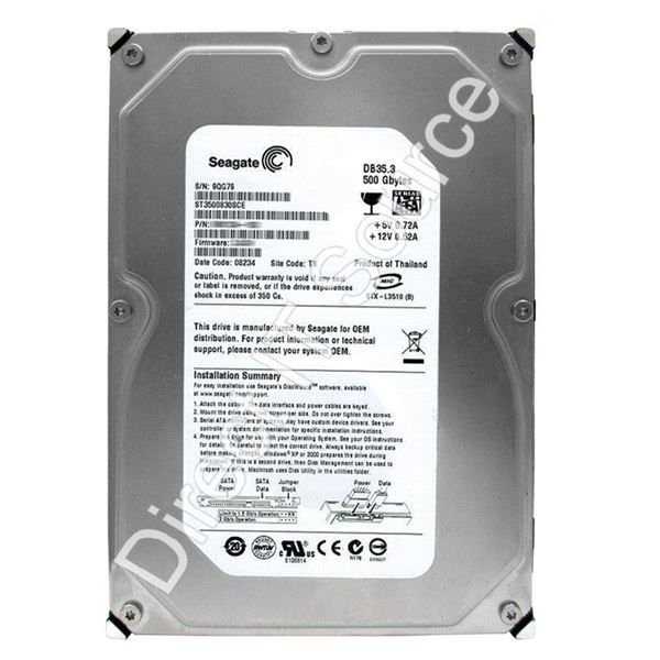 Seagate ST3500830SCE - 500GB 7.2K SATA 3.0Gbps 3.5" 8MB Cache Hard Drive