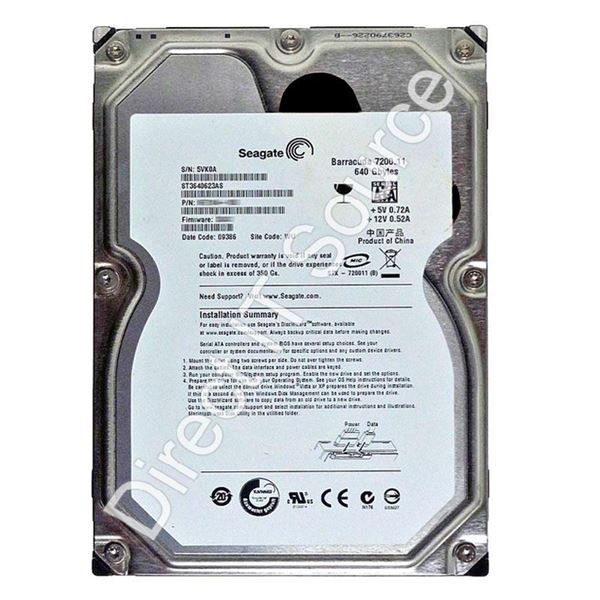 Seagate ST3640623AS - 640GB 7.2K SATA 3.0Gbps 3.5" 16MB Cache Hard Drive