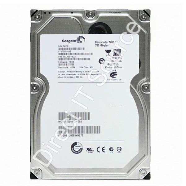 Seagate ST3750528AS - 750GB 7.2K SATA 3.0Gbps 3.5" 32MB Cache Hard Drive