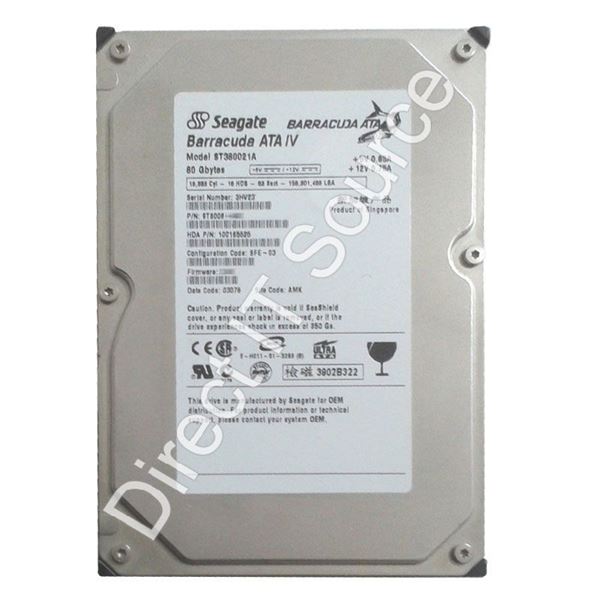 Seagate ST380021A - 80GB 7.2K Ultra-IDE ATA/100 3.5" 2MB Cache Hard Drive
