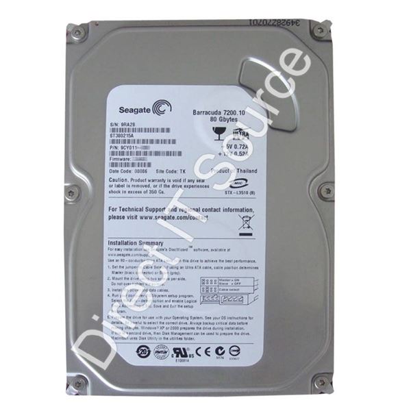 Seagate ST380215A - 80GB 7.2K Ultra-IDE ATA/100 3.5" 2MB Cache Hard Drive