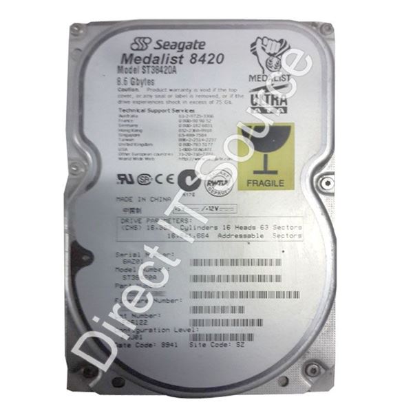 Seagate ST38420A - 8.62GB 5.4K Ultra-ATA/33 3.5" 512KB Cache Hard Drive