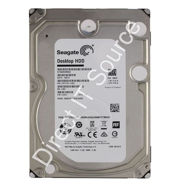 Seagate ST5000DM002 - 5TB 7.2K SATA 6.0Gbps 3.5" 128MB Cache Hard Drive