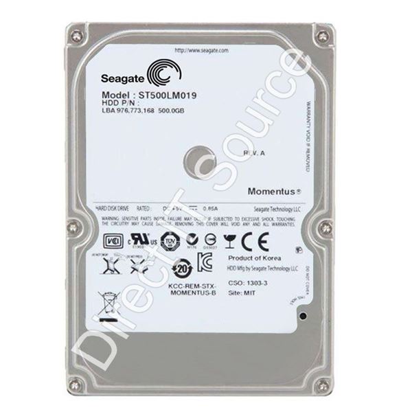 Seagate ST500LM019 - 500GB 7.2K SATA 3.0Gbps 2.5" 16MB Cache Hard Drive