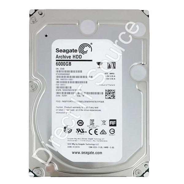 Seagate ST6000AS0002 - 6TB 5.9K SATA 6.0Gbps 3.5" 128MB Cache Hard Drive