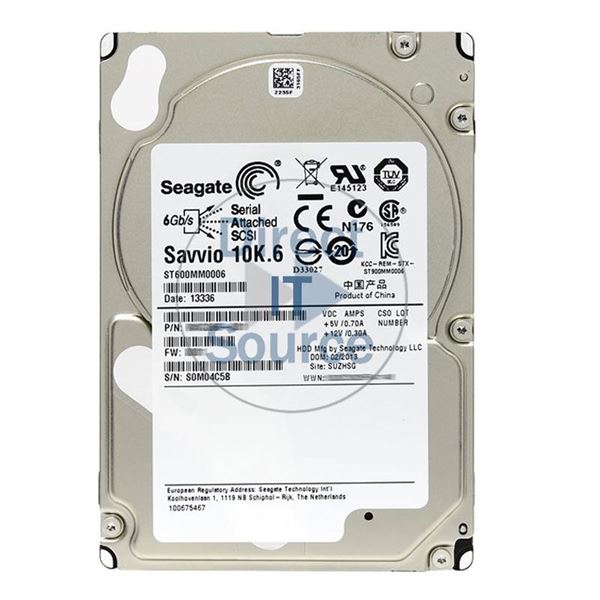 Seagate ST600MM0006 - 600GB 10K SAS 6.0Gbps 2.5" 64MB Cache Hard Drive
