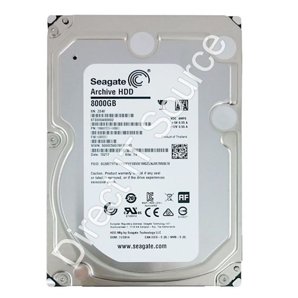 Seagate ST8000AS0002 - 8TB 5.9K SATA 6.0Gbps 3.5" 128MB Cache Hard Drive