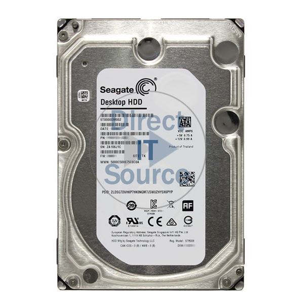 Seagate ST8000DM002 - 8TB 7.2K SATA 6.0Gbps 3.5" 256MB Cache Hard Drive