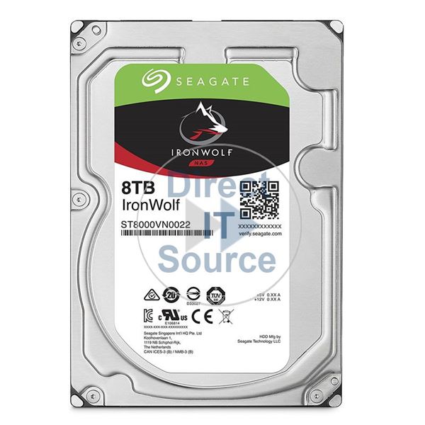 Seagate ST8000VN0022 - 8TB 7.2K SATA 6.0Gbps 3.5" 256MB Cache Hard Drive