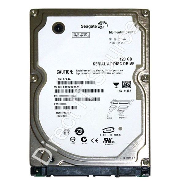 Seagate ST9120821AS - 120GB 5.4K SATA 1.5Gbps 2.5" 8MB Cache Hard Drive