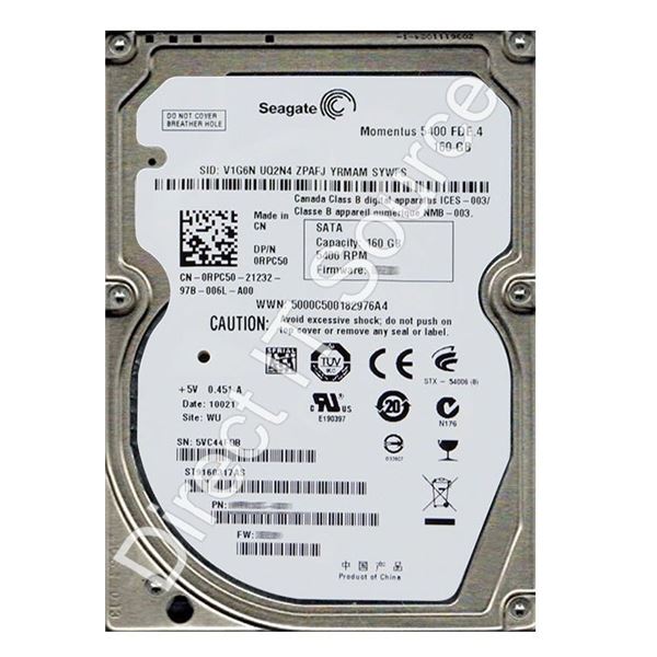 Seagate ST9160317AS - 160GB 5.4K SATA 2.5" 8MB Cache Hard Drive