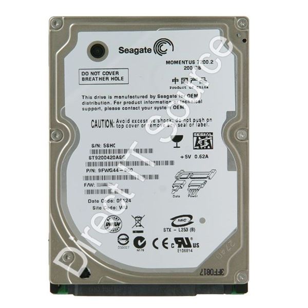 Seagate ST9200420ASG - 200GB 7.2K SATA 2.5" 8MB Cache Hard Drive