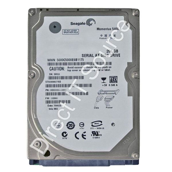 Seagate ST9200827AS - 200GB 5.4K SATA 3.0Gbps 2.5" 8MB Cache Hard Drive