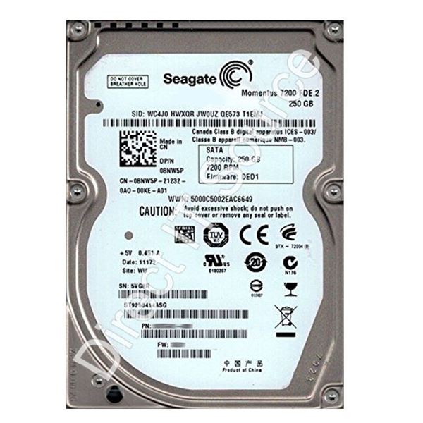 Seagate ST9250414ASG - 250GB 7.2K SATA 3.0Gbps 2.5" 16MB Cache Hard Drive