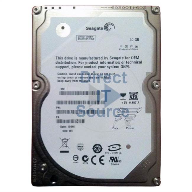 Seagate ST930814SM - EE25.1 30GB 5400RPM 2.5Inch SATA 1.5GBPS 8MB Hard Drive