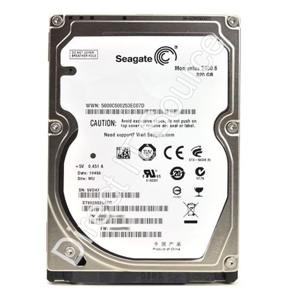 Seagate ST9320325ASG - 320GB 5.4K SATA 3.0Gbps 2.5" 8MB Cache Hard Drive