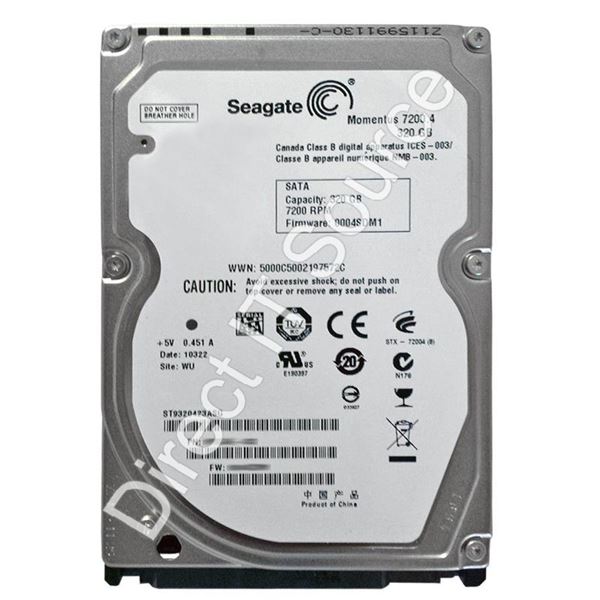 Seagate ST9320423ASG - 320GB 7.2K SATA 3.0Gbps 2.5" 16MB Cache Hard Drive