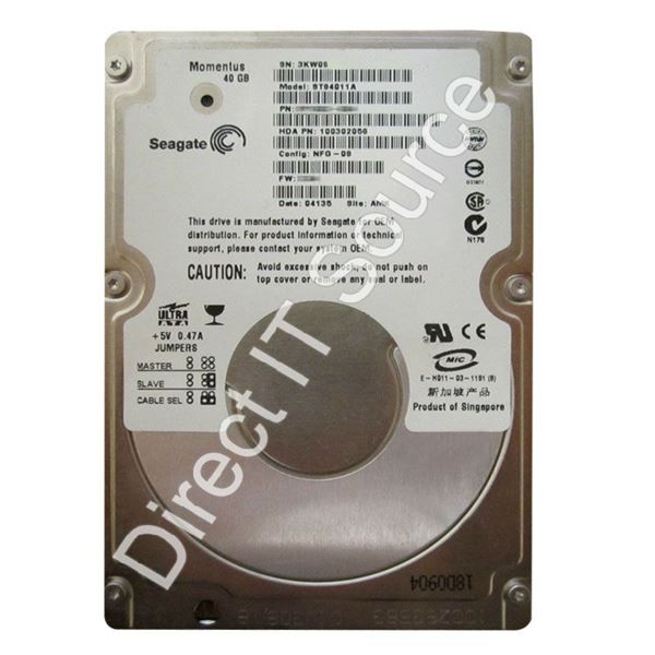 Seagate ST94011A - 40GB 5.4K Ultra-IDE ATA/100 2.5" 2MB Cache Hard Drive