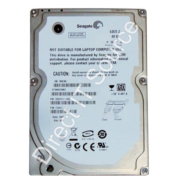Seagate ST940210AS - 40GB 5.4K SATA 1.5Gbps 2.5" 2MB Cache Hard Drive