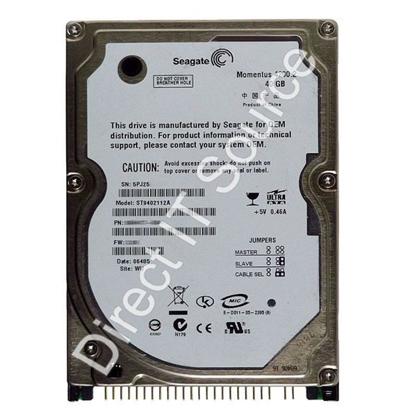 Seagate ST9402112A - 40GB 4.2K Ultra-ATA/100 2.5" 8MB Cache Hard Drive