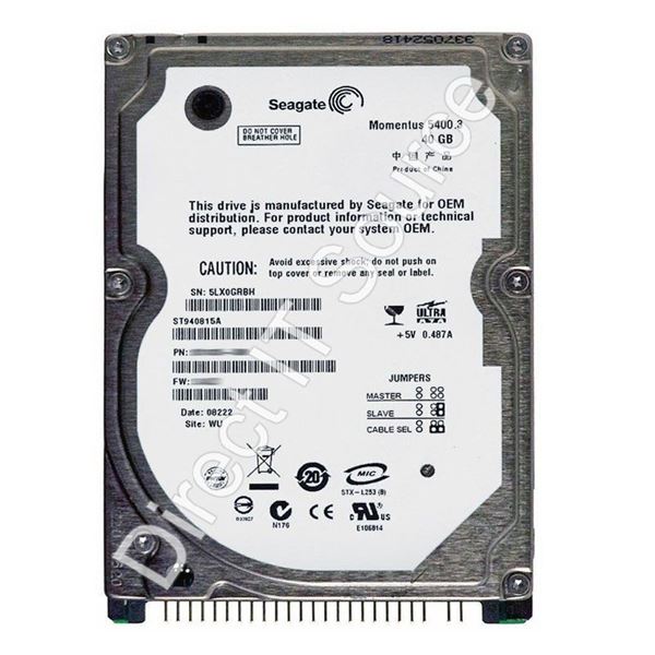 Seagate ST940815A - 40GB 5.4K IDE  2.5" 8MB Cache Hard Drive