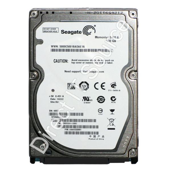Seagate ST9500325AS - 500GB 5.4K SATA 3.0Gbps 2.5" 8MB Cache Hard Drive